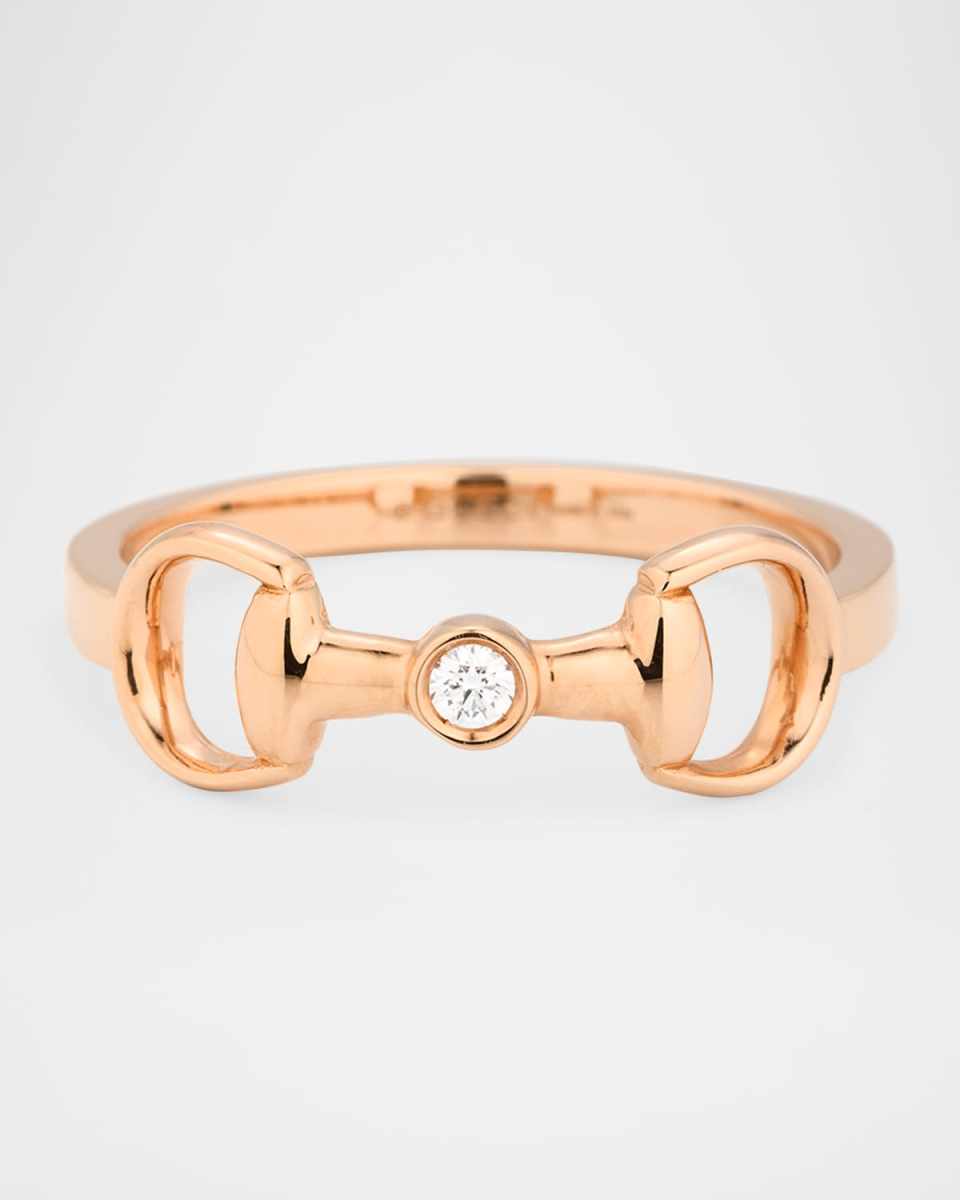 18K Rose Gold Horsebit Diamond Ring